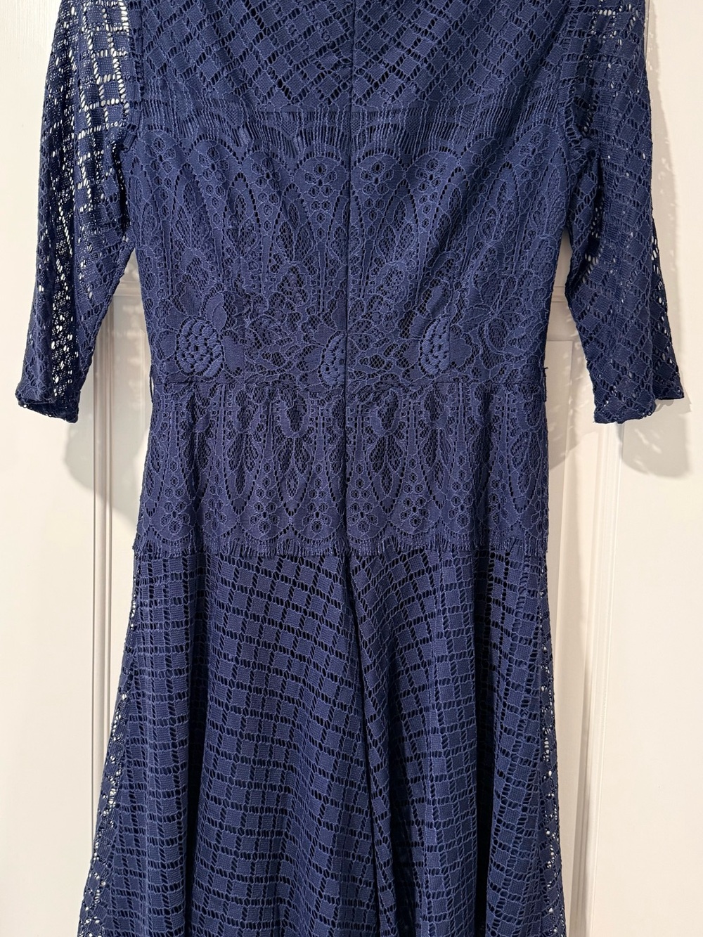 Tahari Navy Lace Fit & Flare Dress - Picture 2 of 2